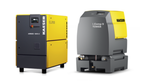 Uzņēmuma “Kaeser Kompressoren” pilnībā nokomplektētie virzuļtipa kompresori bez eļļas.