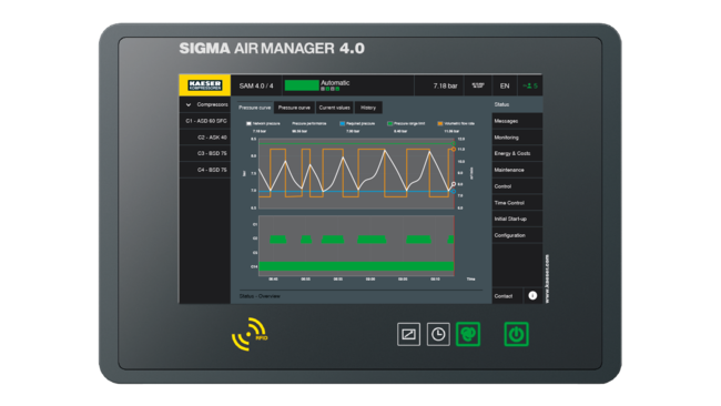 Augstākās vadības sistēma SIGMA AIR MANAGER 4.0 no KAESER KOMPRESSOREN.